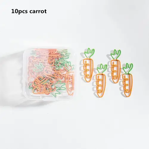 MINKYS Kawaii 10pcs/lot Strawberry Lemon Carrot Metal Paper Clip Christmas Song Decorative Bookmark Binder Clips Stationery - Image 9