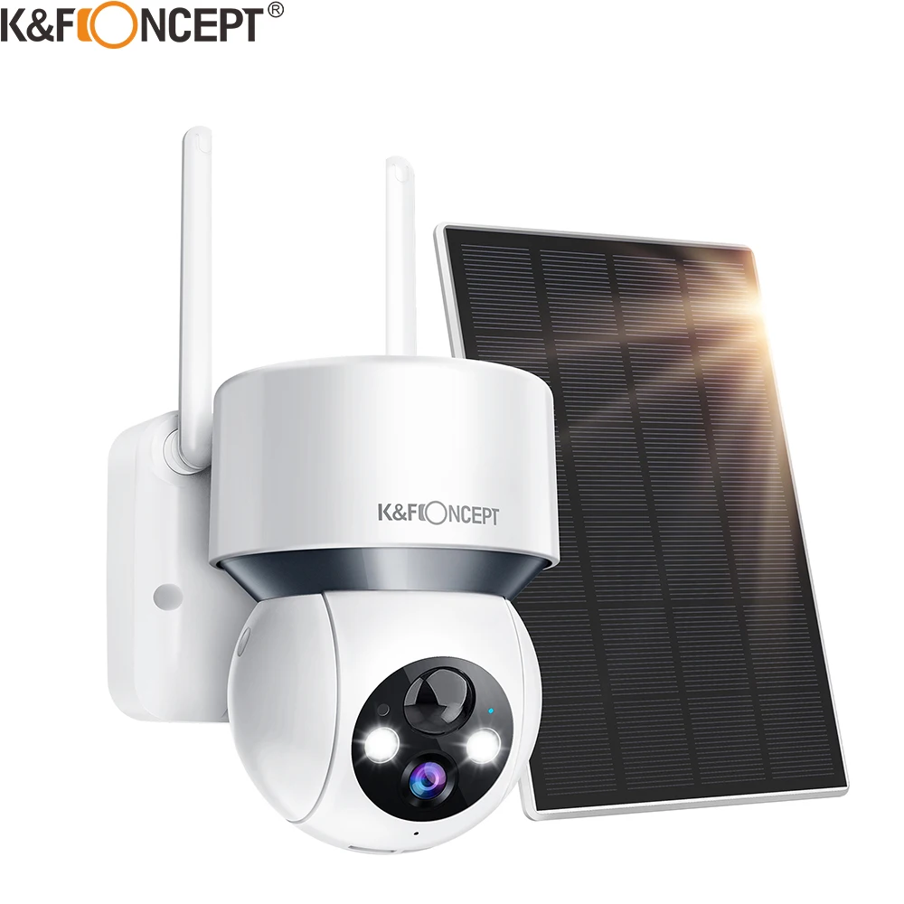 K & F Konzept 1080P Drahtlose Solar Sicherheit Kamera Outdoor Gebaut in Batterie 2-Weg Audio Motion Erkennung farbe Nachtsicht