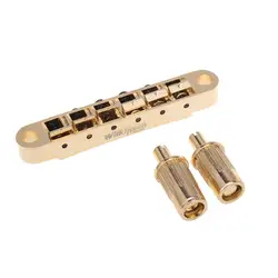 Wilkinson 52mm(2-3/64 inch) String Spacing Wide Style Tune-o-matic Bridge for Gibson/Epiphone Les Paul Style Guitar, Gold