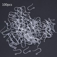100Pcs Clear Non-Allergenic Plastic Ear Wire Hooks Earring Findings DIY Jewelry