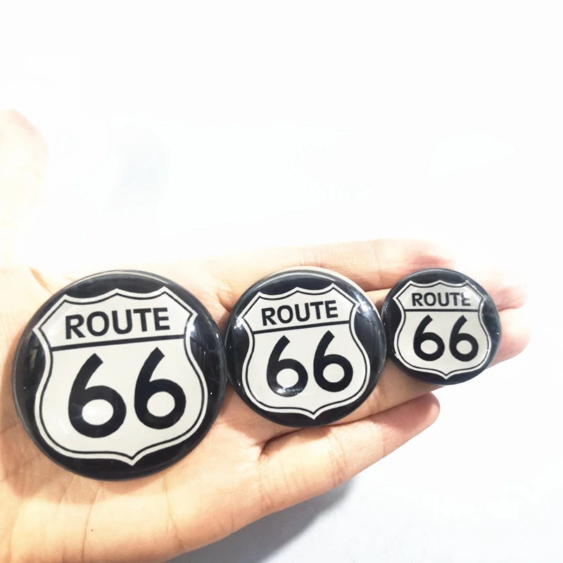 Route 66 Sign Fridge Magnet  30mm 50mm Glass Cabochon Magnetic Refrigerator Stickers Note Holder Home Decor Travel Gifts