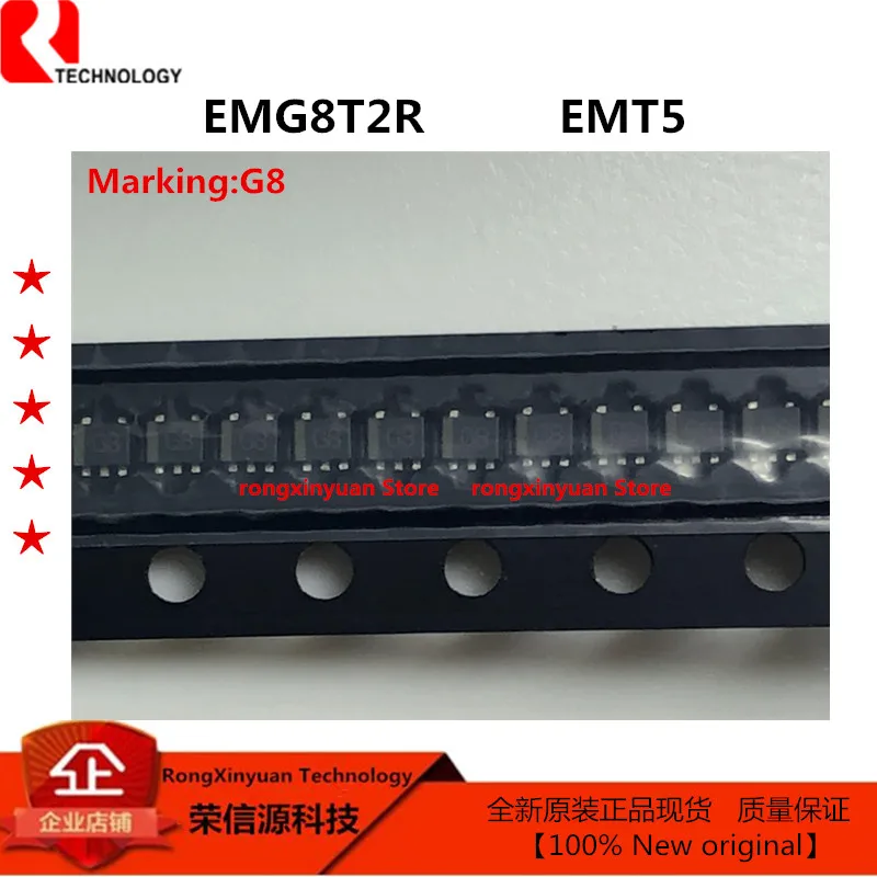 

50 шт./лот EMG8T2R SC70-5 маркировка: G8 EMT5 EMG8 T2R биполярные транзисторы-предвзятый двойной NPN 50V 100MA новый оригинальный импорт