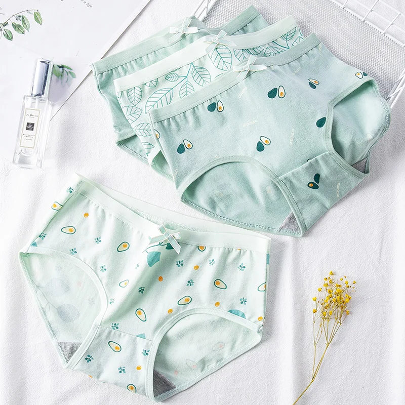LANGSHA 5Pcs/lot Cotton Women Panties Comfort Sexy Soft Fashion Style Print Female Breathable Underwear Seamless Girls Briefs