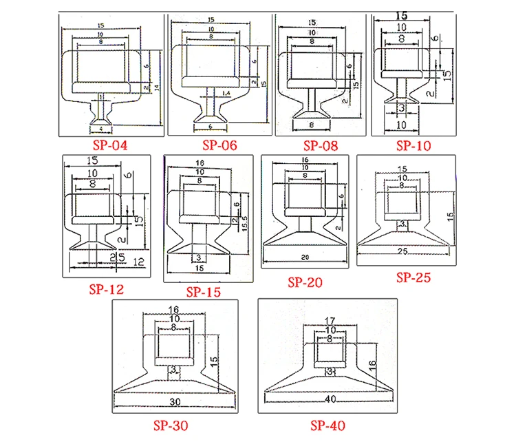 Manipulator Vacuum Suction Cup Large Head Single Layer SP Industrial Silicone Strong Suction Nozzle Pneumatic Accessories