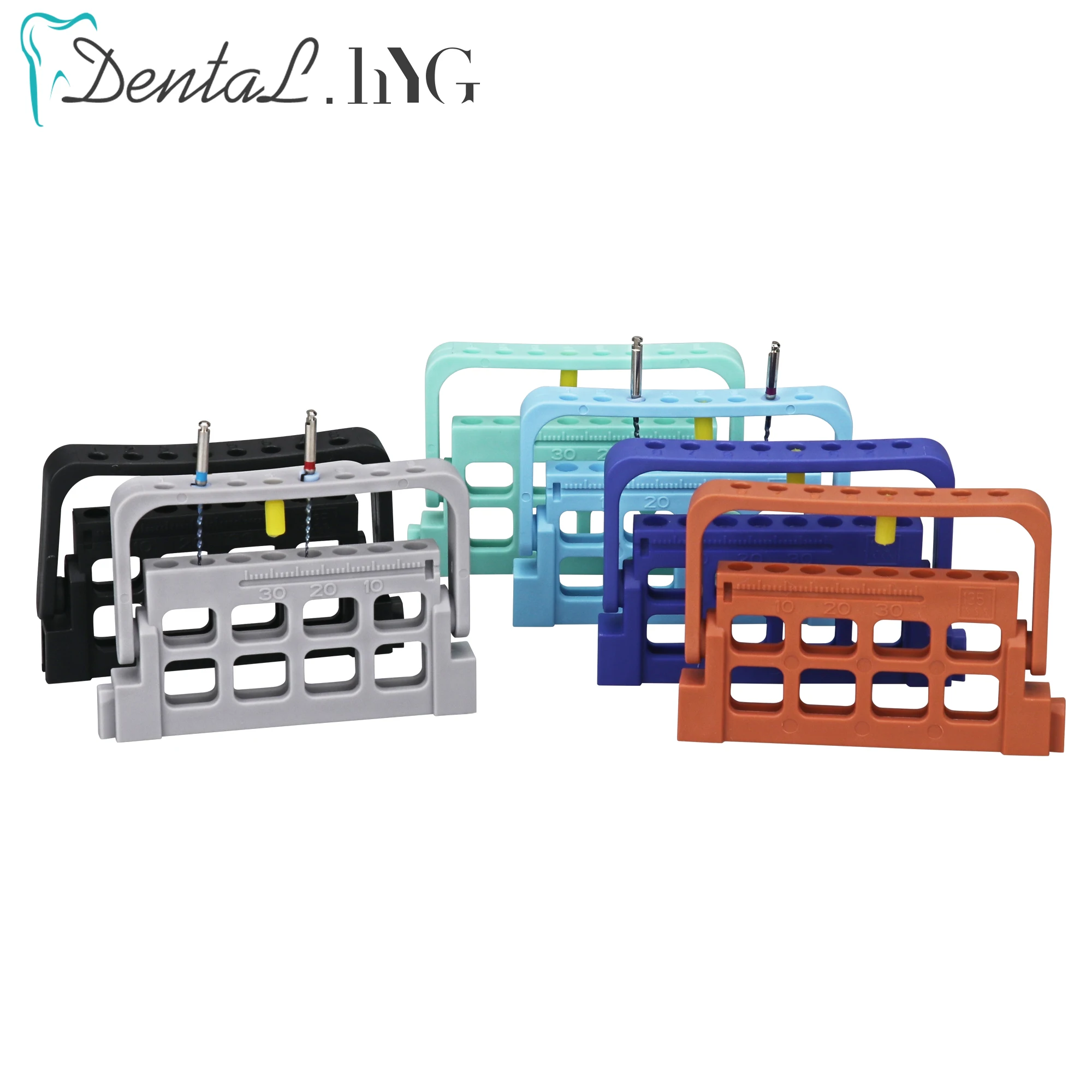 5Pcs Endo Files Stand Holder Measuring Ruler 8 Holes Endo File Organizer Endo Organizer Dental Tools Dental Materials