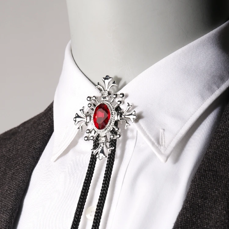 Collare corda unica Bolo Tie uomo gemma papillon cravatte per uomo donna collana accessori cravatta da sposa