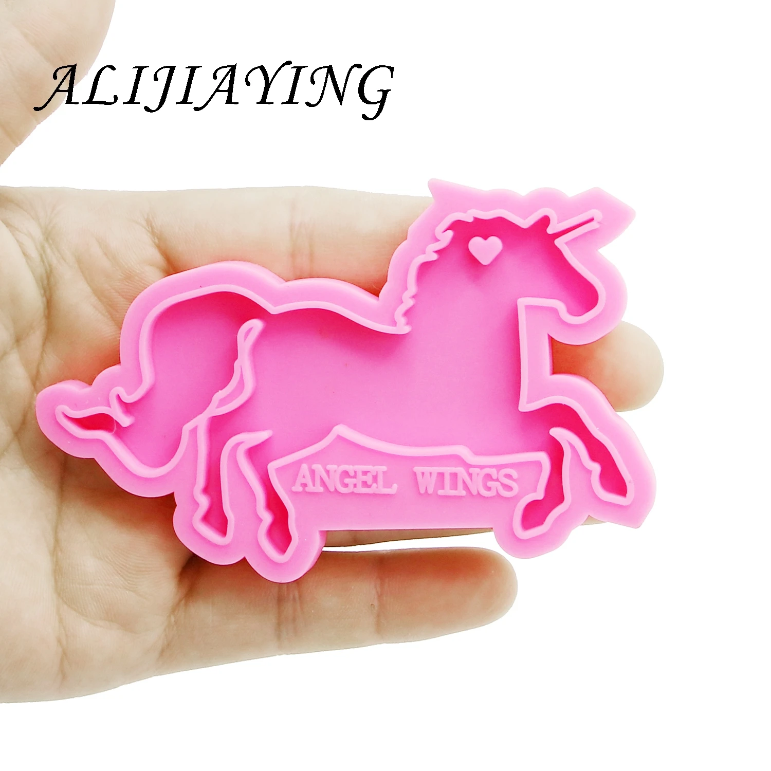 Shiny keychain Pegasus Unicorn horse key ring decoration silicone mold for DIY epoxy resin DY0151