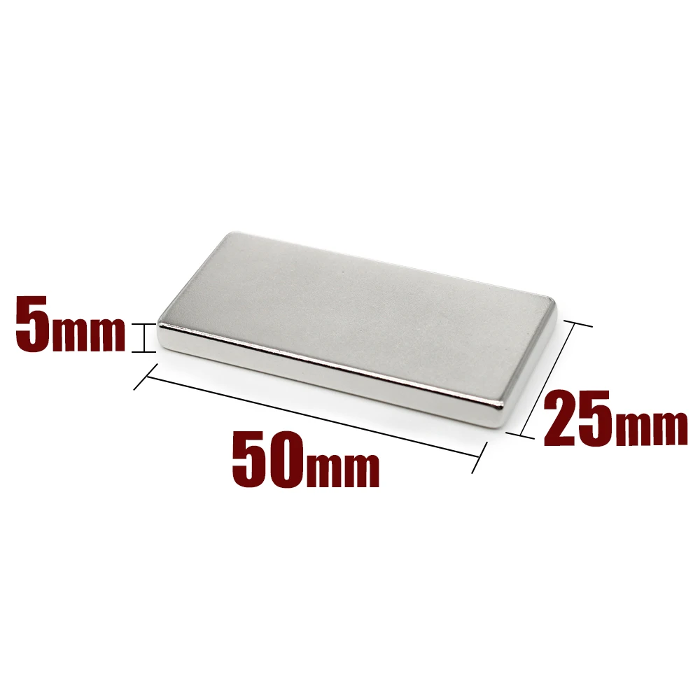 1/2/3/5/10PCS 50x25x5mm Big Block Rare Earth Magnet N35 Rectangular Strong Neodymium Magnet 50x25x5 Permanent Magnet 50*25*5