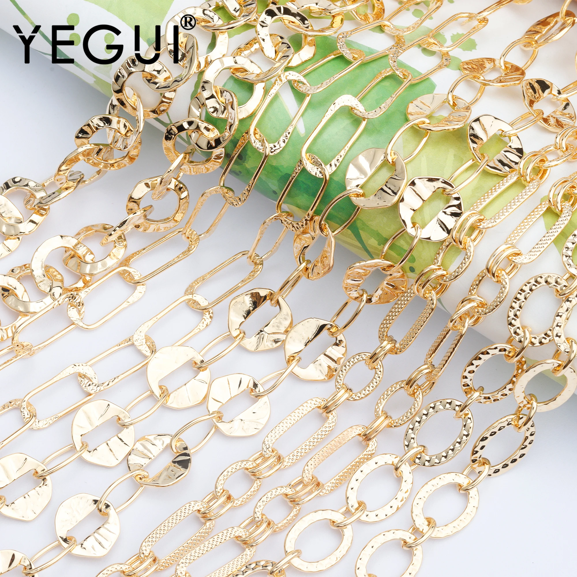 

YEGUI C93,jewelry accessories,18k gold plated,0.3 microns,diy chain,hand made,charms,diy bracelet necklace,jewelry making,1m/lot