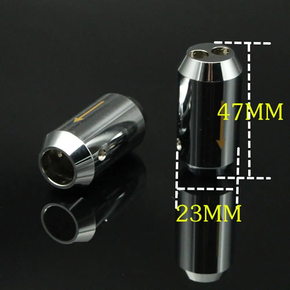 4pcs HiFi Aluminium Alloy Rhodium 1 to 2 Pant Boot Y Splitter Speaker Audio Power Cable Wire Adapter Plug 16mm 14mm