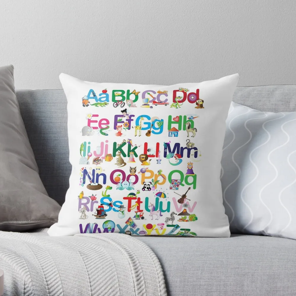 Alphabet for kids Throw Pillow Pillow Case Polyester Home Decora Pillowcases Throw Pillow Case kussensloop almohada poszewka