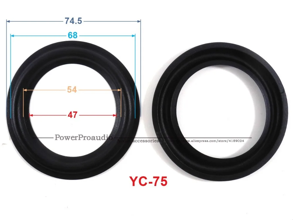 New 10 pcs /lot = 5 Pair 3 inch Woofer Repairable Parts / Speaker Rubber Surround  ( 74.5mm / 68mm / 54mm / 47mm )