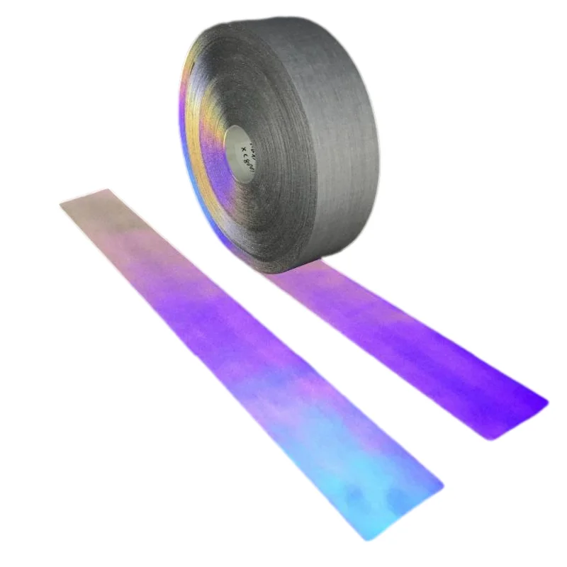 5CM*1M Iridescence Reflective Fashion Fluorescent Magic Color Cloth Variable Color Beautiful Reflecting T/C Fabric