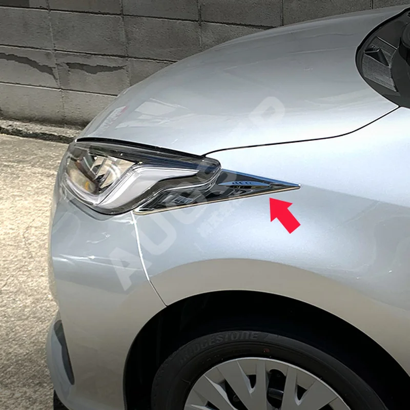 2pcs Car Headlight Trim for TOYOTA YARIS KSP210 MXPA1 MXPH1 2020 Chrome Stainless Steel Car Styling Accessories