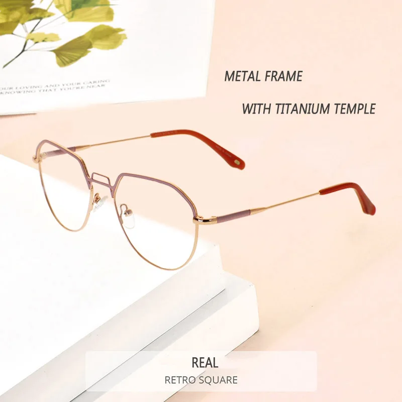 

New Arrive High Quality Women Fashion Metal Optical Frames With Titanium Temple MT0314