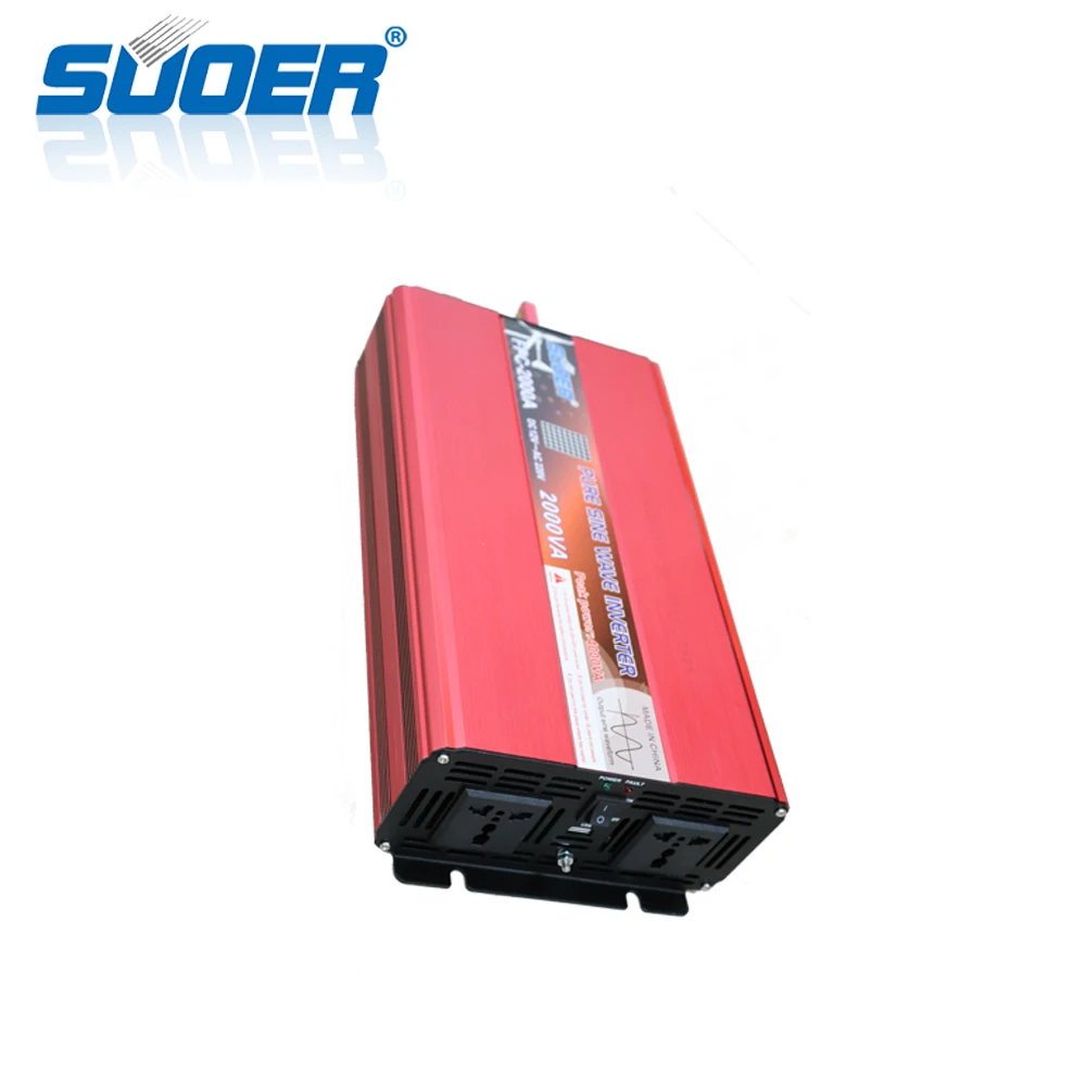 Suoer【 Pure Sine Wave Inverter 】220v 12v 2000W dc ac pure sine wave solar power inverter（FPC-2000A）