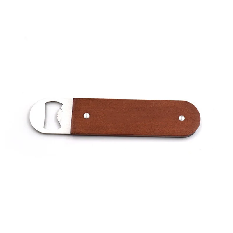 100Pcs Durable Simple Bottle Opener Wood Flat Beer Bottle Opener Vintage Wooden Handle Opener Bar Tools Kitchen Accessories