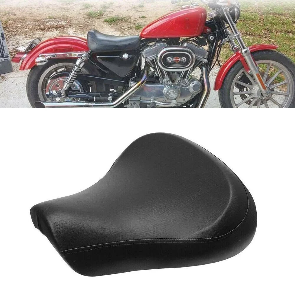 Motorcycle Black Front Driver Rider Solo Seat For Harley Sportster Iron XL 883 1200 Forty Eight Seventy Two Roadster 1983-2003