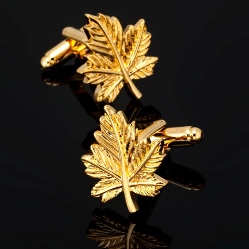 Golden CUFFLINKS NEW dice maple leaf music playing card Golden Dragon Cufflinks men\'s Wedding Shirt badge pin gifts wholesale