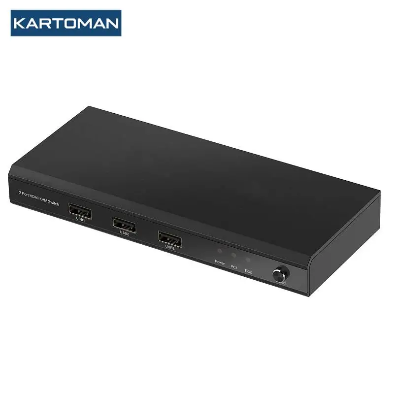 KARTOMAN KVM switch 3 USB 2.0 HDMI-compatible 4K 30Hz Splitter Printer Mouse Keyboard Share Switcher Box Controller Adapter