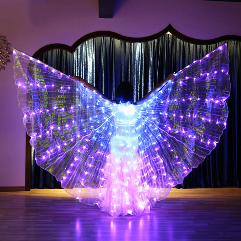 

5 Modes LED Isis Wing Colorful Belly Dance Wing Stage Performance Props Led Bellydance Carnival Led Accessory 360 Angel Sticks