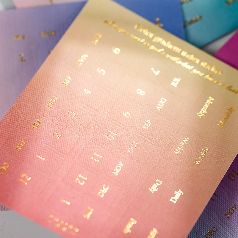 10PCS/Set Stationery Sticker Gradient Date Mark Index Sticker DIY Planner Diary Decoration Ornament Classify Mark Month Memo Kit