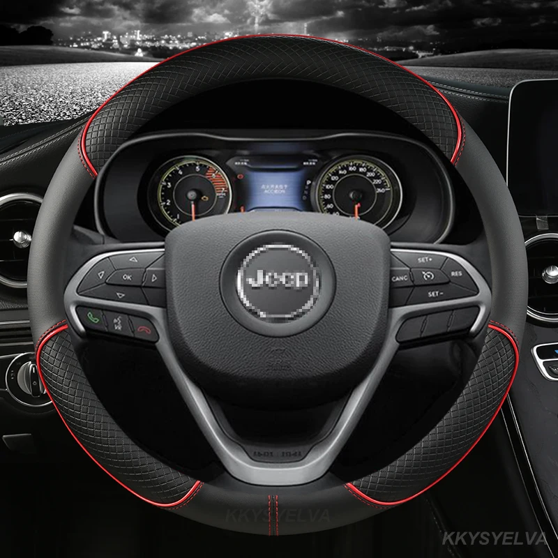 

Microfiber Leather Non-slip Car Steering Wheel Cover for Jeep Grand Cherokee ZJ WJ WK WK2 WL 1993-2021 Auto interior Accessories