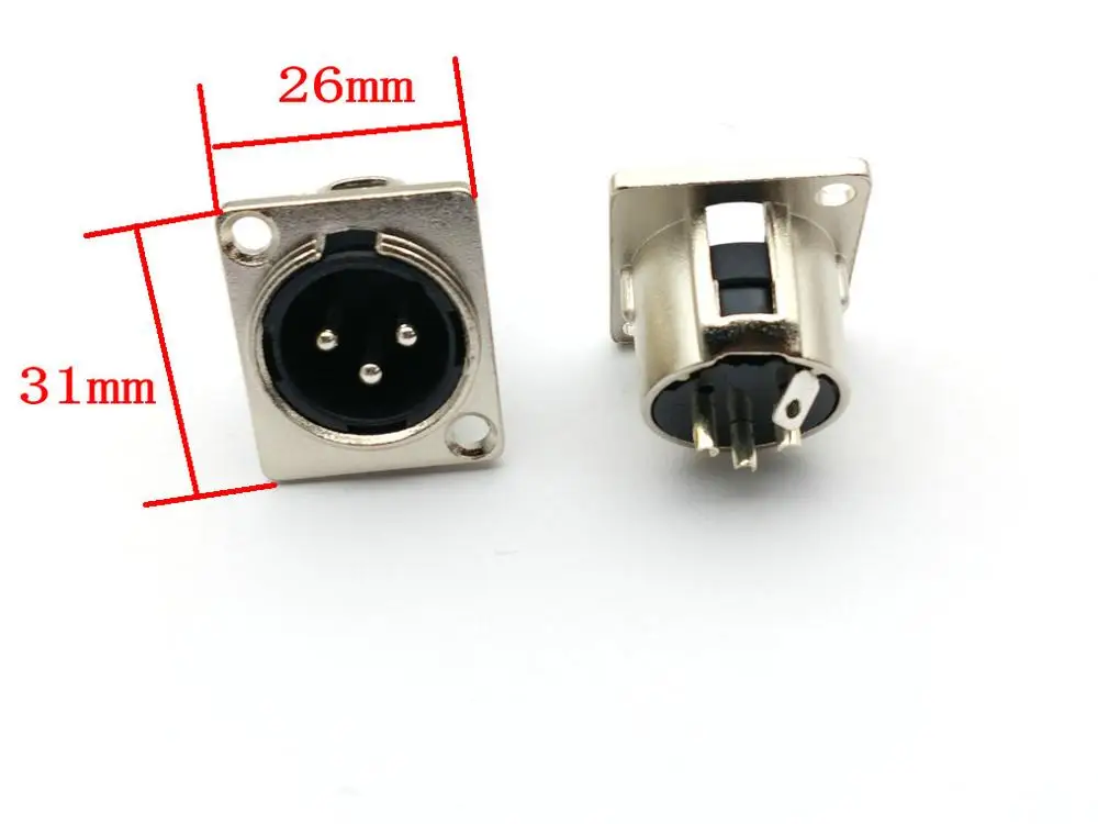 

3PIN XLR Male Chassis Panel Mount Socket connector