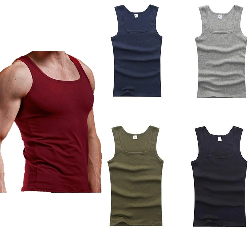 Men\'s Gyms Casual Tank Tops Bodybuilding Fitness T Shirts Muscle Sleeveless Singlet Top Vest Tank man\'s  Breathable clothes