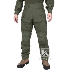 KRYDEX Combat Trousers Ranger Green Tactical Uniform Pants With Knee Pad For Outdoor Hunting Hiking