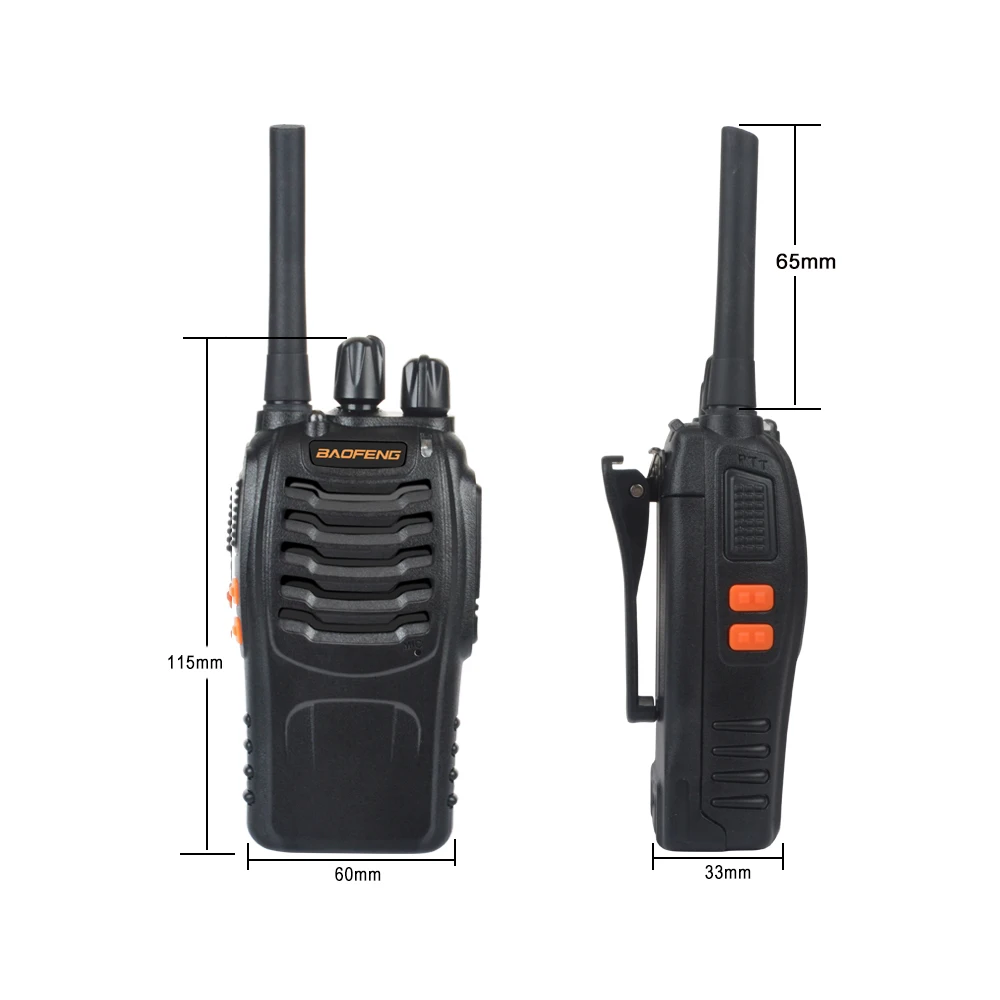 2pcs/pair USB Charger Walkie Talkie Baofeng BF-888H UHF 400-470MHz 16CH VOX Portable TWO WAY RADIO bf-888h