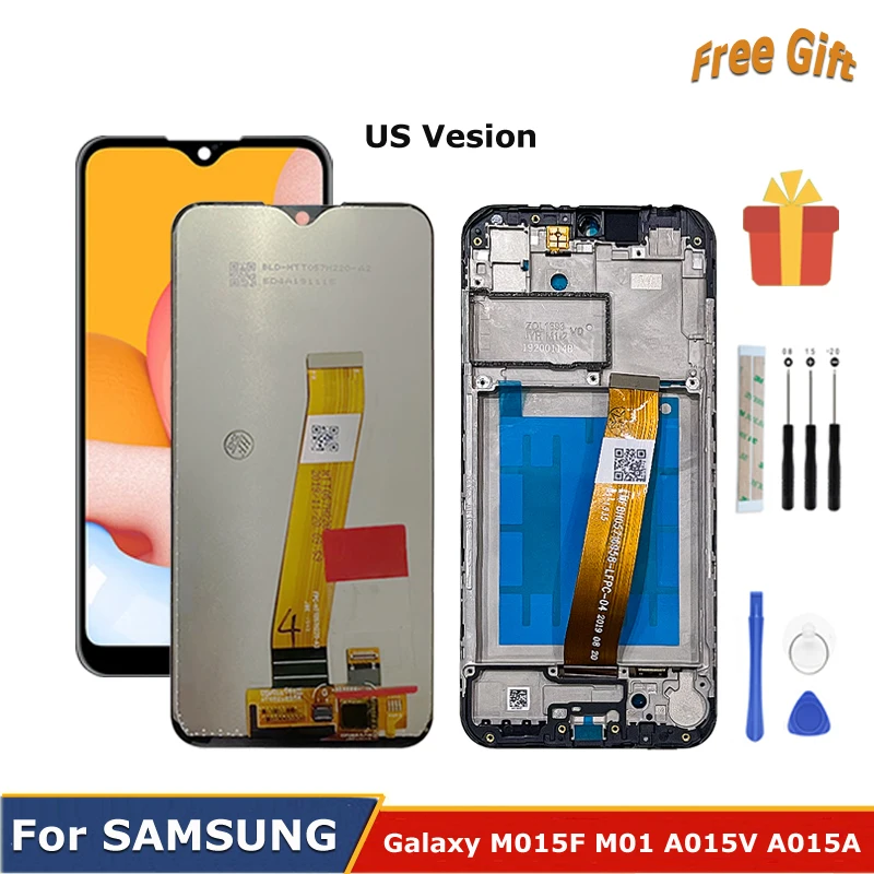 5.7'' For Samsung Galaxy M01 M015f LCD Display Full Glass Panel Touch Screen A015A Digitizer Assesmbly With Frame Repair Kits