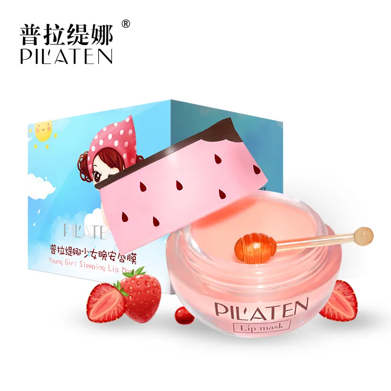 

PILATEN Korean cosmetics Pil'aten Young Girl Sleeping Lip Mask Pink Strawberry Aroma Fade Lips Lines long-lasting moisturizing