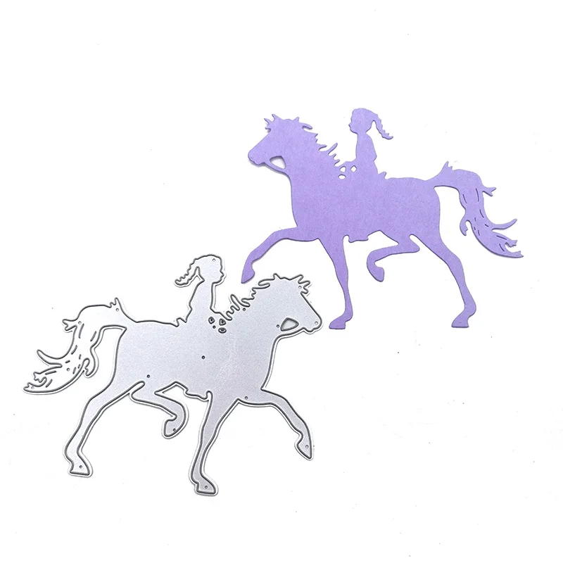 

Julyarts The Girl Riding A Horse Cutting Dies 2021 Die Cut Stencils Stencil Scrapbooking Photo Album Card Paper Embossing Craft