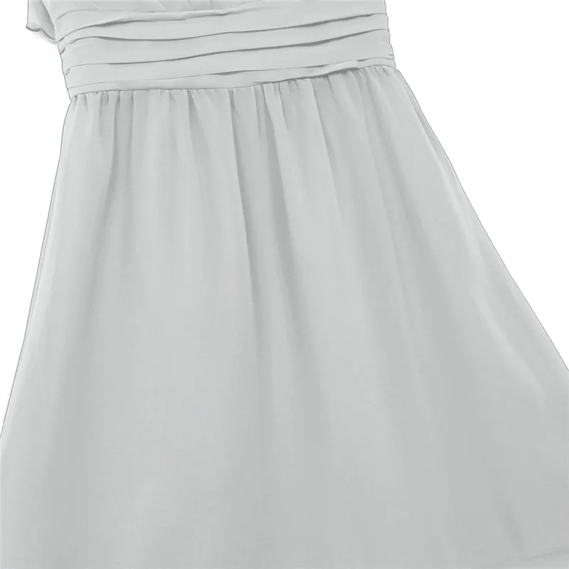 Elegante vestido de cóctel de gasa para mujer, sin mangas, con volantes, cintura alta, hasta la rodilla, informal