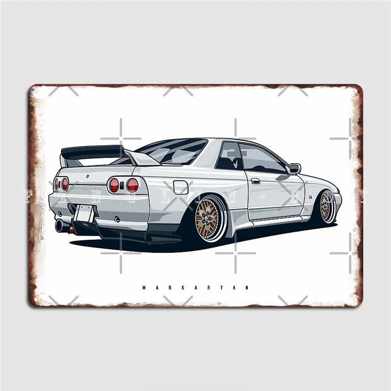 Monster. Skyline R32 Gtr Poster Metal Plaque Cinema Kitchen Kitchen Designing Mural Painting Tin Sign Posters