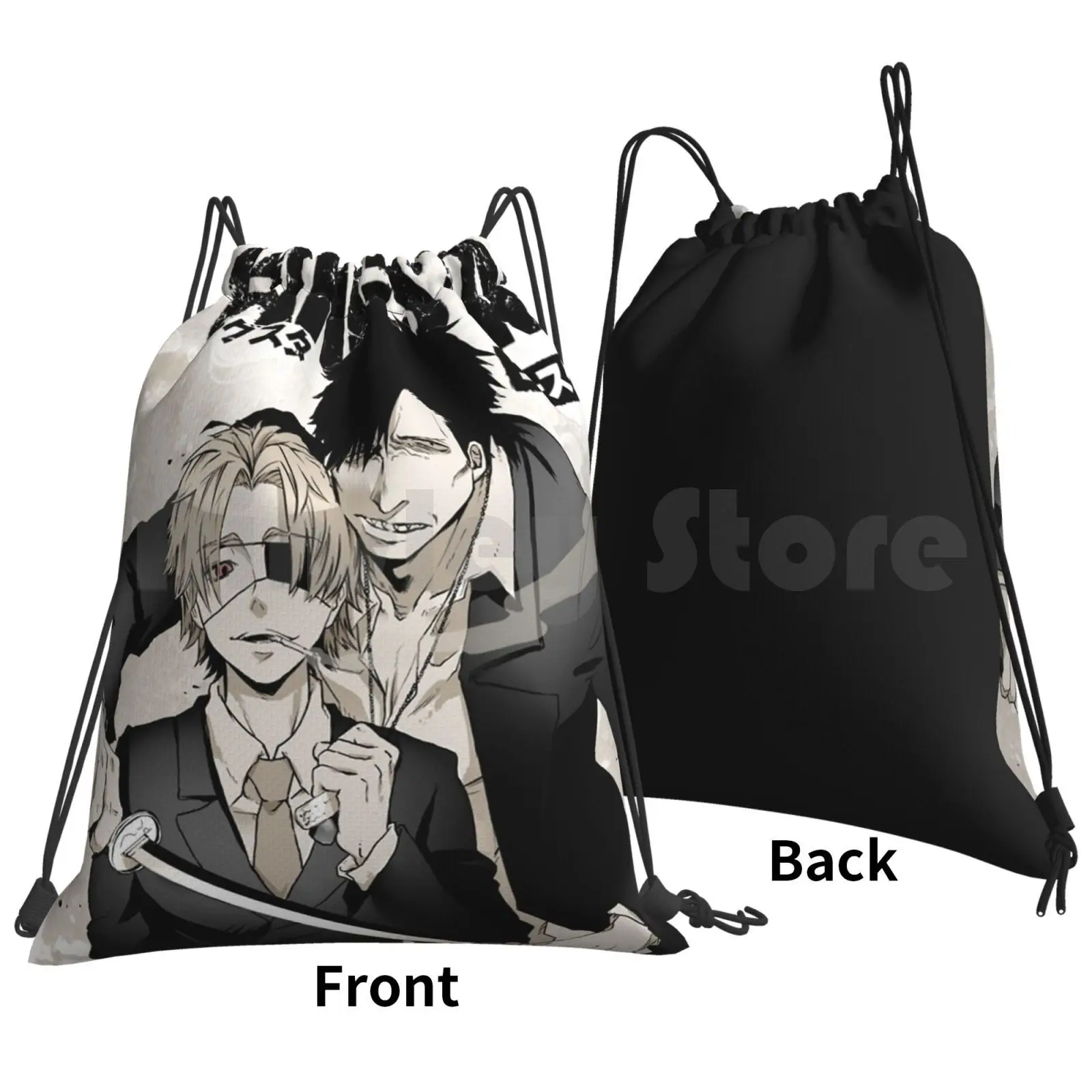 Gangsta-Pillow / Notebook / Tablet / Cup Backpack Drawstring Bag Riding Climbing Gym Bag Gangsta Gangsta Anime Bendito