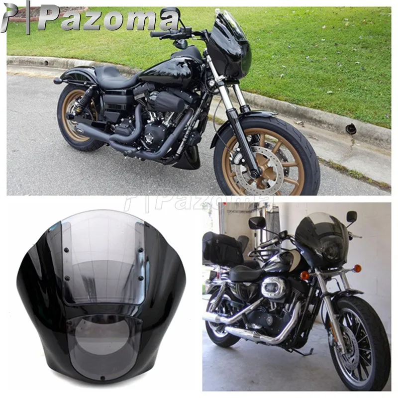 

Quarter Windshield Motorcycle Front Headlight Fairing Cowl Mask Wind Screen Cover For Harley Sportster XL Cafe Racer Super Glide