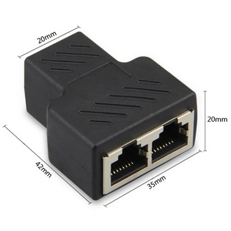 HIGH QUALITY 1 To 2 Ways LAN Ethernet Network Cable RJ45 Female Splitter Connector Adapter For Laptop Docking Stations