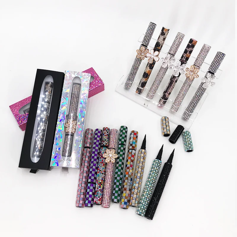 Zelfklevende zwarte eyeliner pen Strass eyeliner lijmpen Langdurig