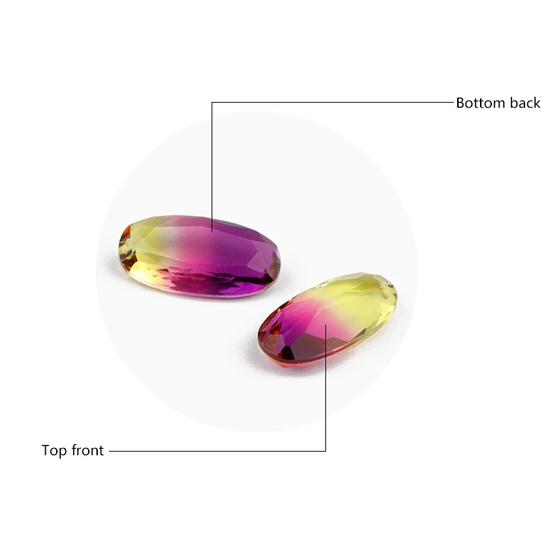 New oval gradient ramp tourmaline shiny K9 rhinestone glass rhinestone crystal jewelry jewelry accessories clothes