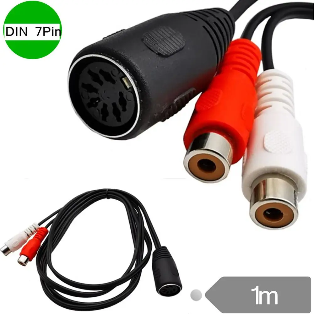 7pin female 7 core DIN to 2RCA lotus mother old audio equipment adapter cable 7 Pin Din