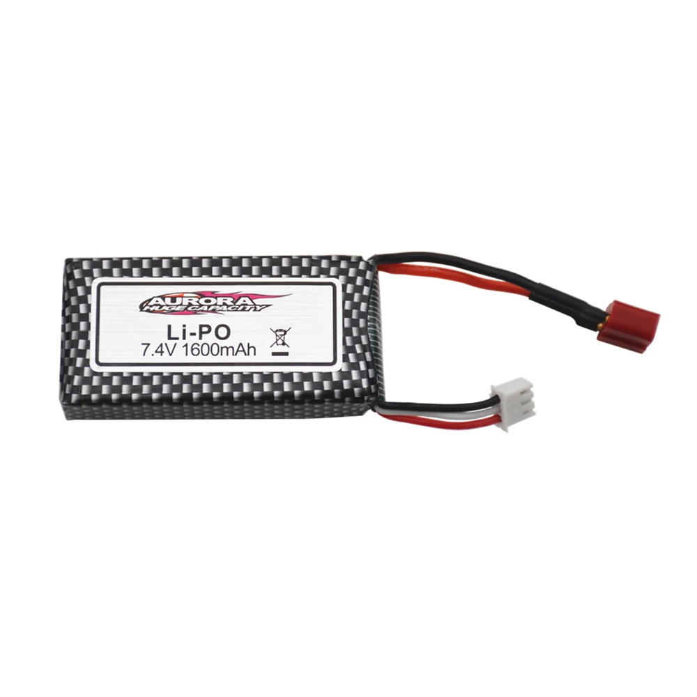 7.4V Battery for XINLEHONG 9125 RC Car Spare Parts with USB Charger 7.4V 1600mah Lipo Battery for Wltoys 14400 RC Racing Cars