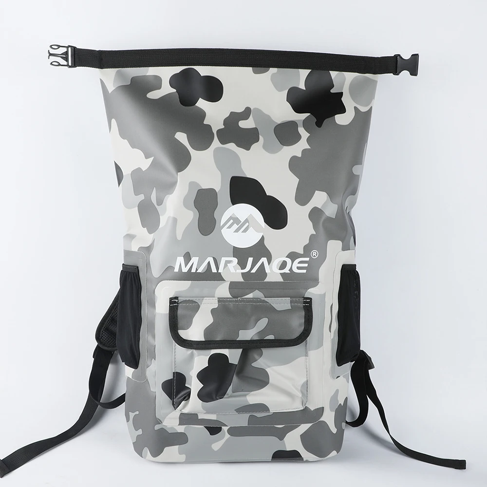 22L PVC Waterproof Dry Bag Outdoor Foldable Trekking Bag Beach Swimming Bag Rafting River Ocean Camouflage Backpack XA114Y