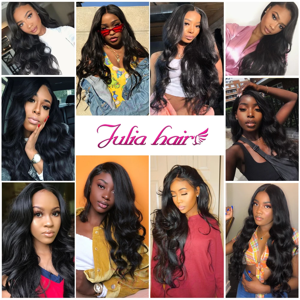 Indian Body Wave Human Hair Bundles With Closure Ali Julia Remy Hair Extensions 4x4 Free Part Lace Closure with Hair Weave