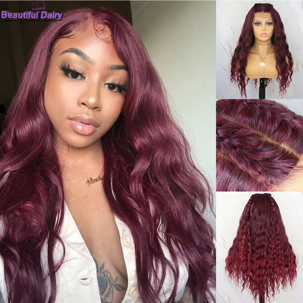 

Beautiful Diary Loose Curly Ombre Synthetic Lace Front Wigs Futura Hair 13x6 Lace Frontal Wig Heat Resistant Synthetic Hair Wigs