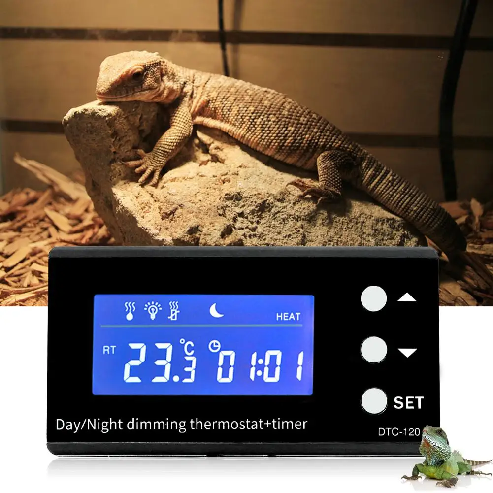 Waterproof Digital Thermostat NTC Sensor Stable Performance Versatile Day/Night Reptile Digital Temperature Controller