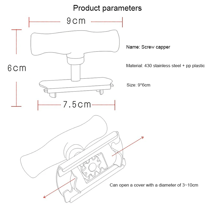 Manual Stainless Steel Easy Can Jar Opener Adjustable Cap Lid Openers Tool Kitchen Gadgets Can Tin Openers Bottle