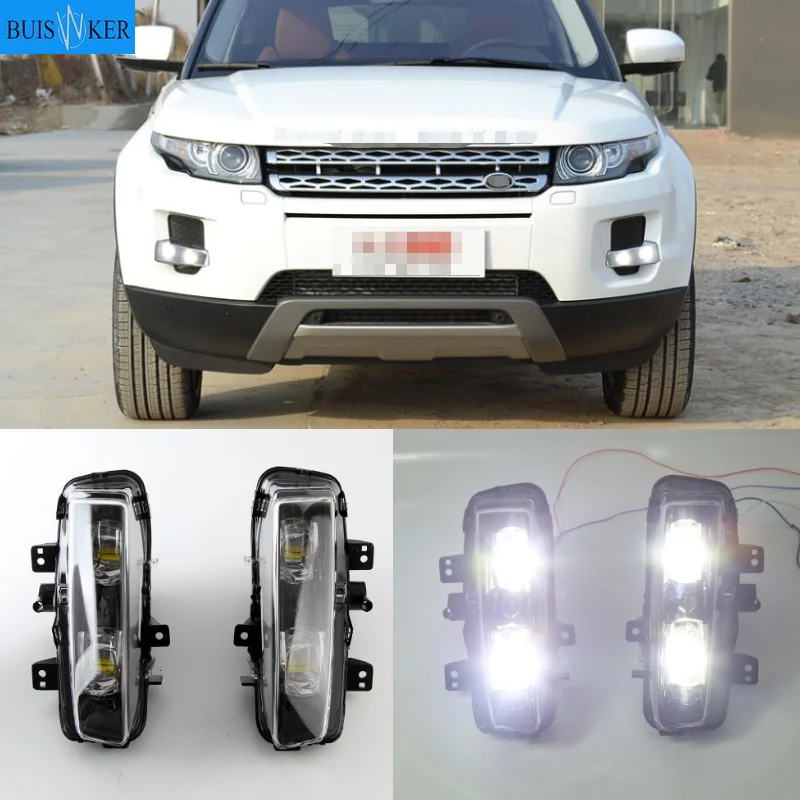 LED DRL fog light for Land Rover for Range Rover Evoque 2011-2015 fog lights cover Grill covers frame Daytime Running Light