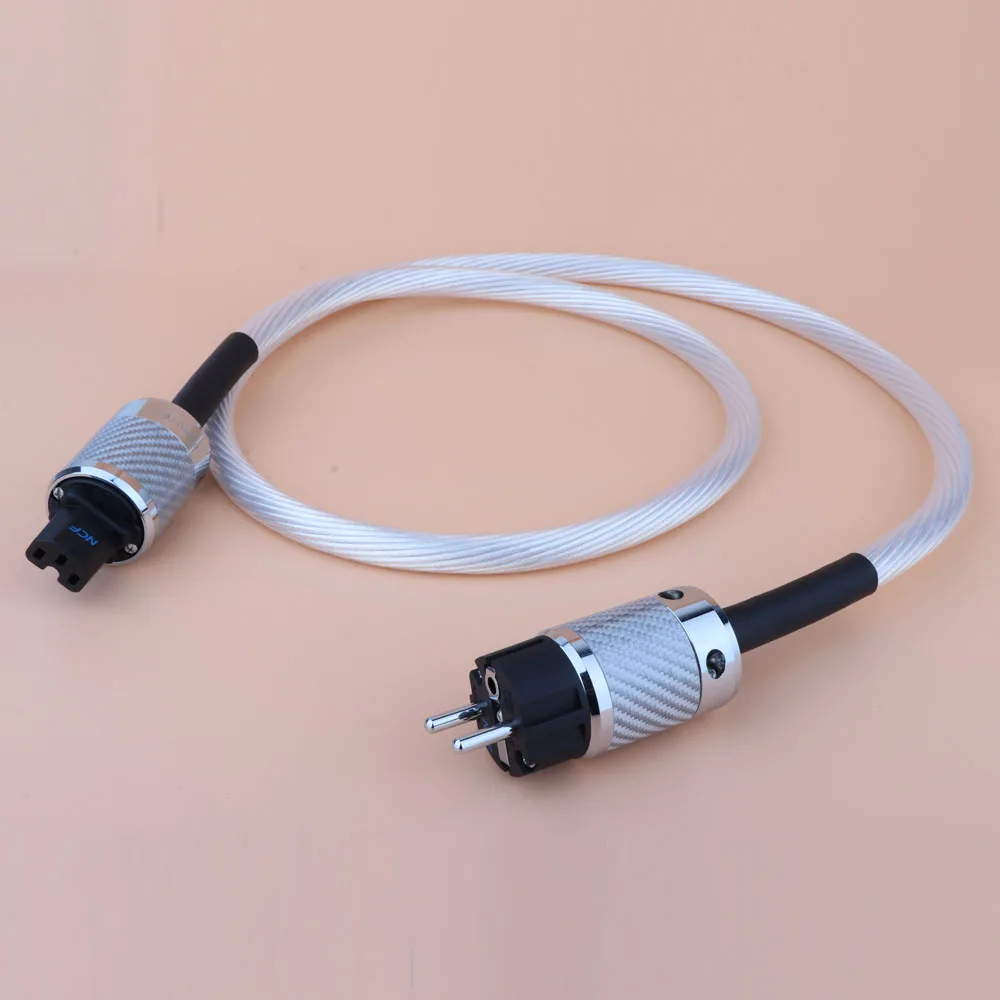 5N OCC كابل طاقة الصوت المطلي بالفضة Hifi كابل سلك الطاقة لـ DVD CD AMP ترقية سلك الطاقة إصدار كابل طاقة التيار المتردد